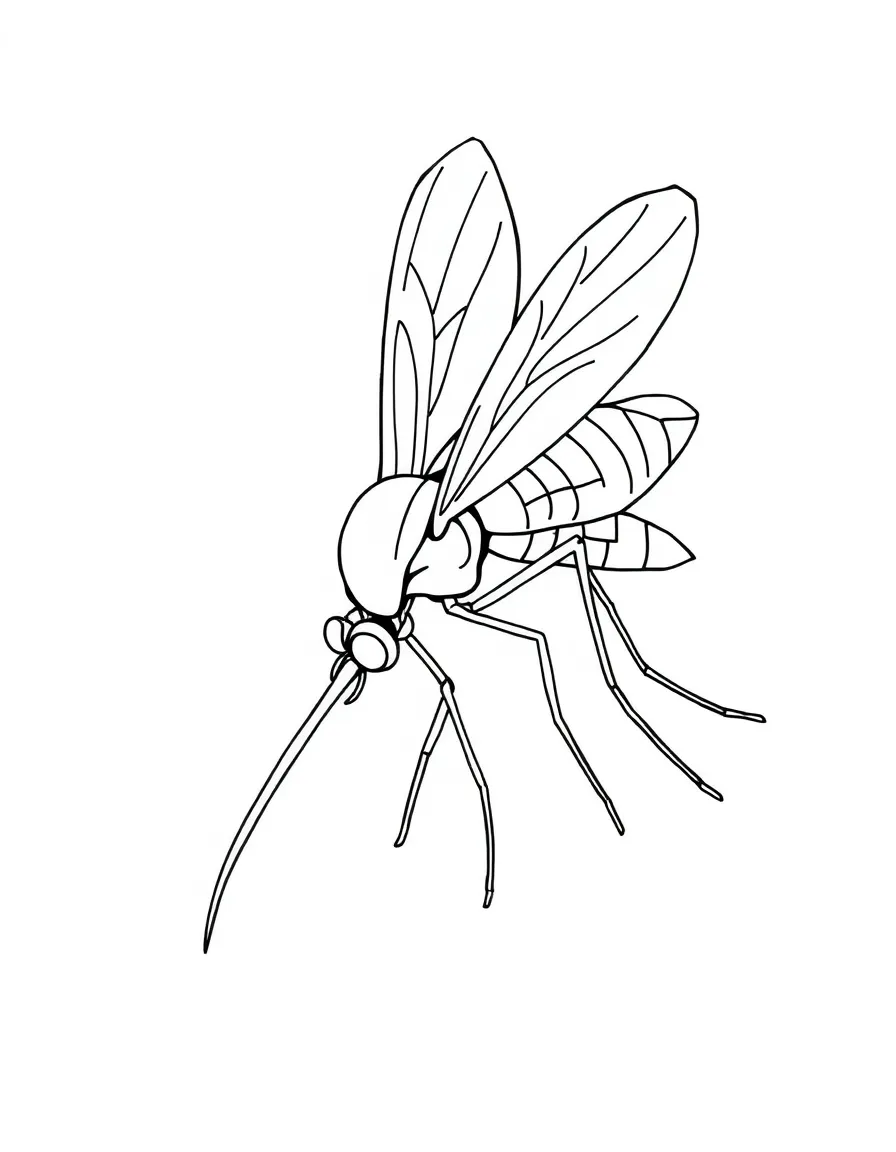 A mosquito with a long proboscis