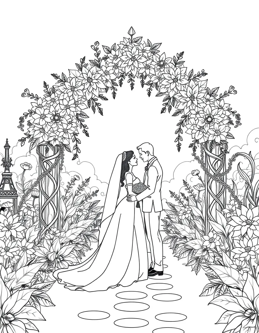A wedding in a beautiful garden with detailed decorations