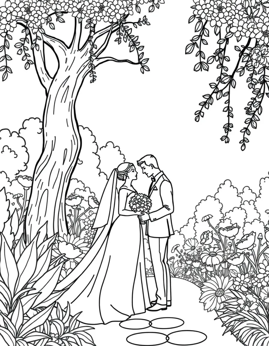 A wedding in a beautiful garden