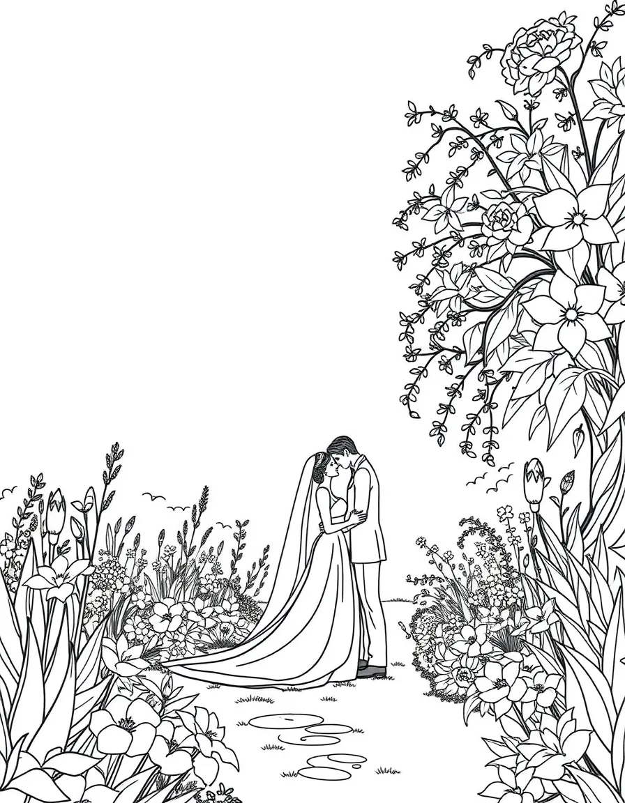 A wedding in a beautiful garden