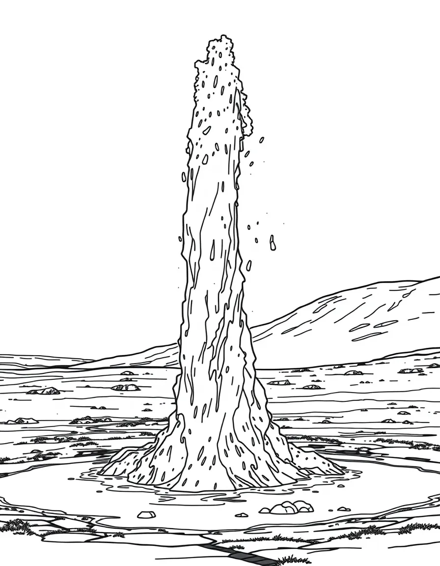 Iceland geyser shooting water into the air