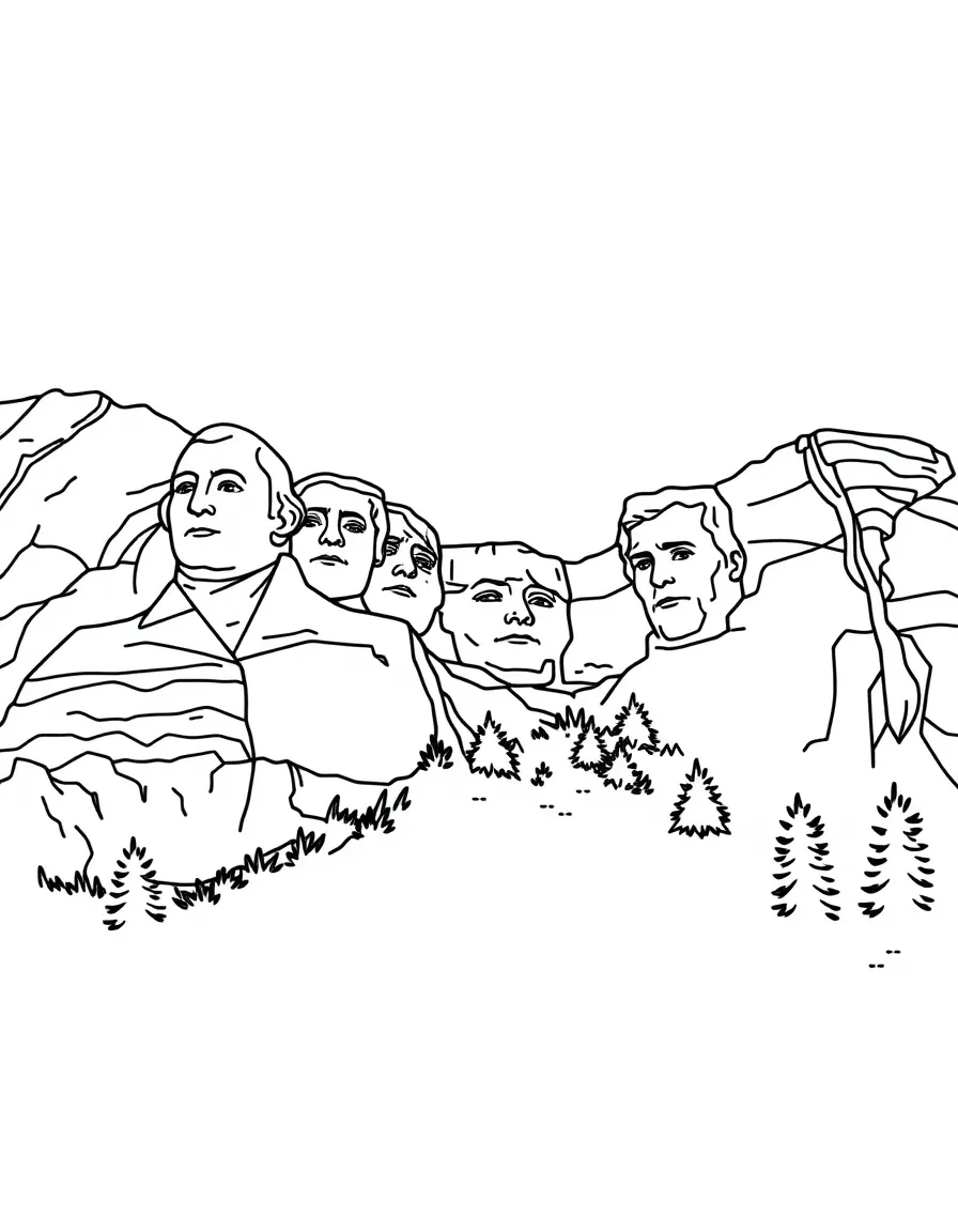 Mount Rushmore presidents carved in mountain