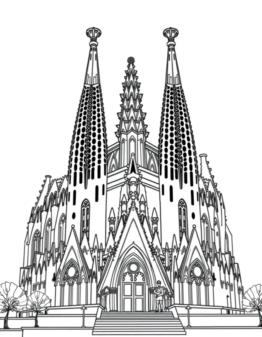 Barcelona Sagrada Familia cathedral spires