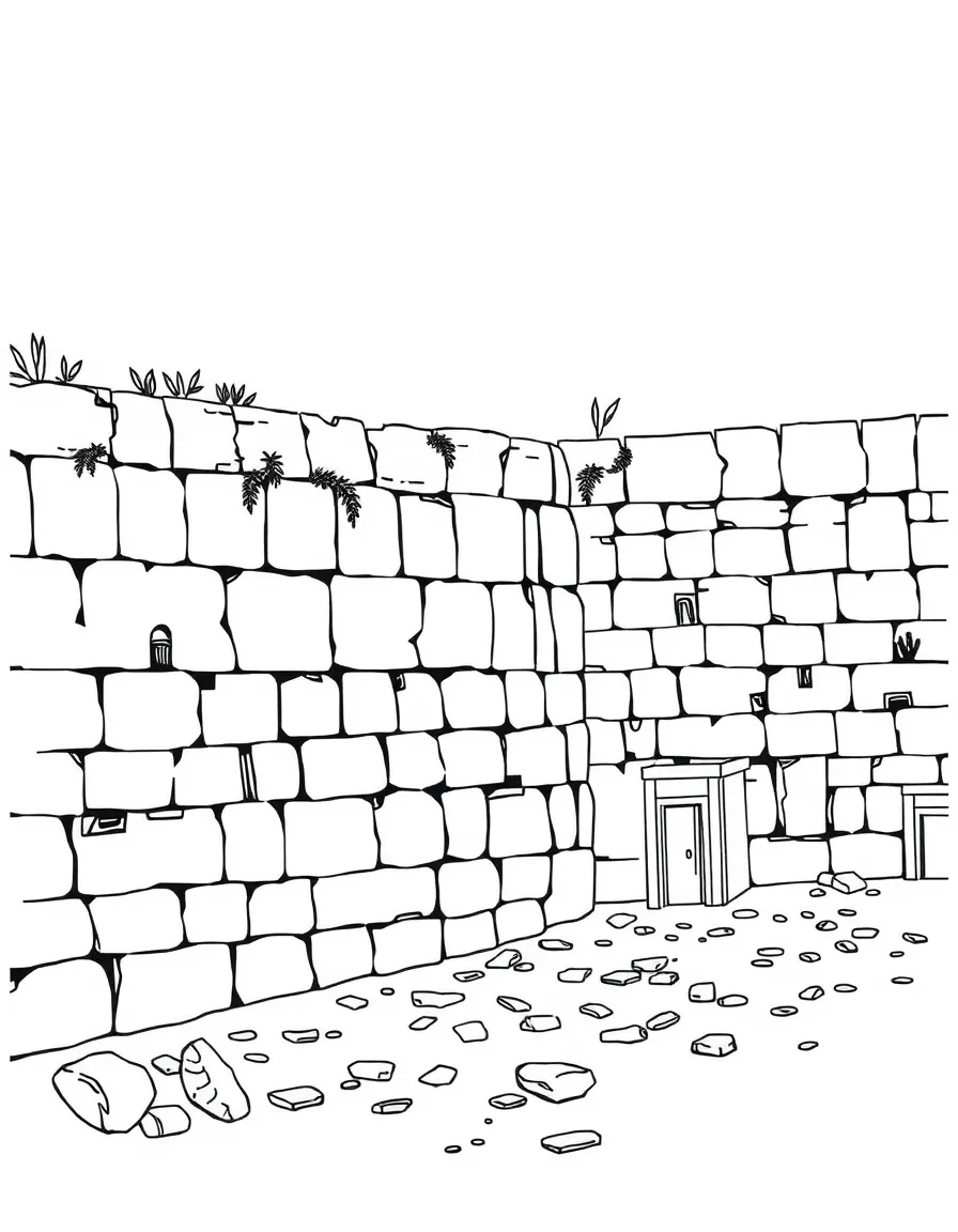 Jerusalem Western Wall with ancient stones