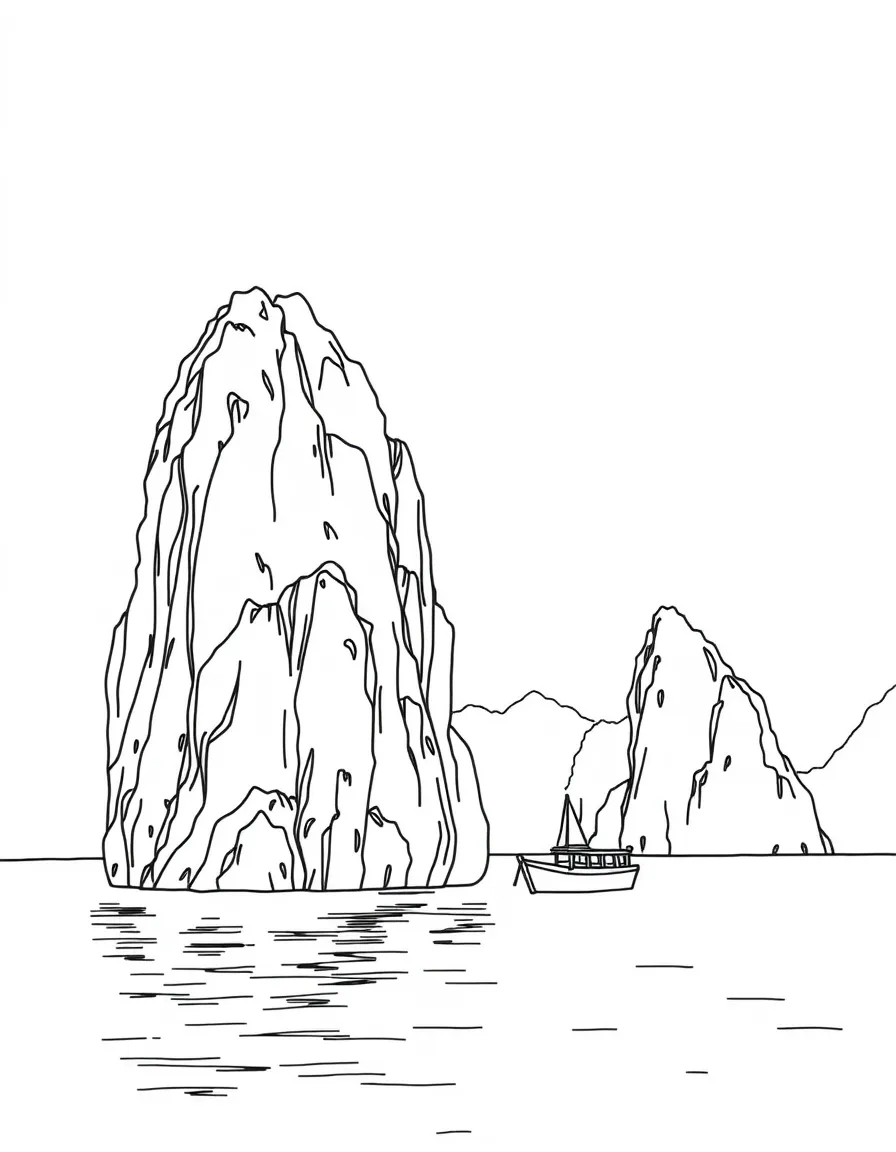 Vietnam Ha Long Bay limestone pillars