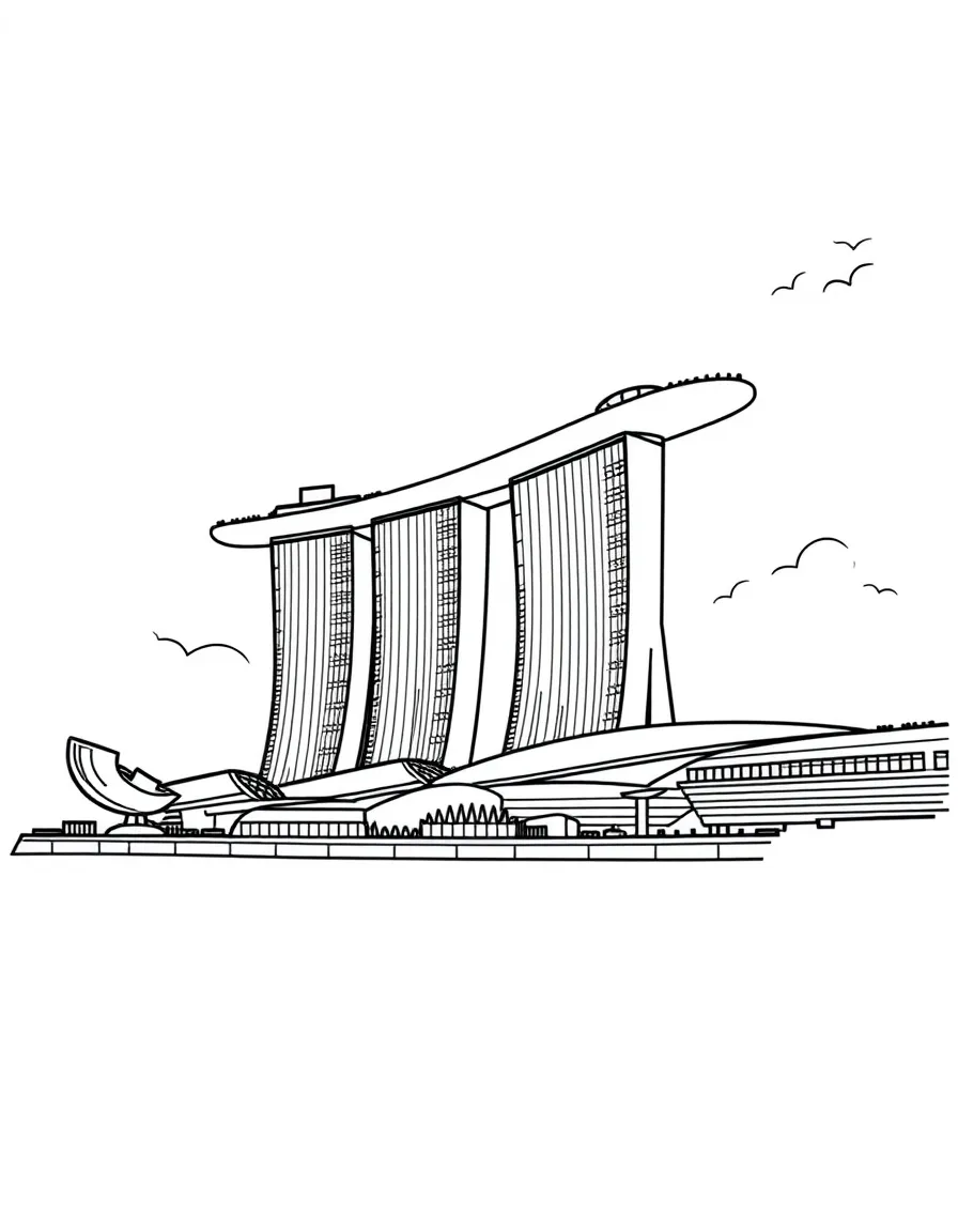 Singapore Marina Bay hotel ship-shaped building