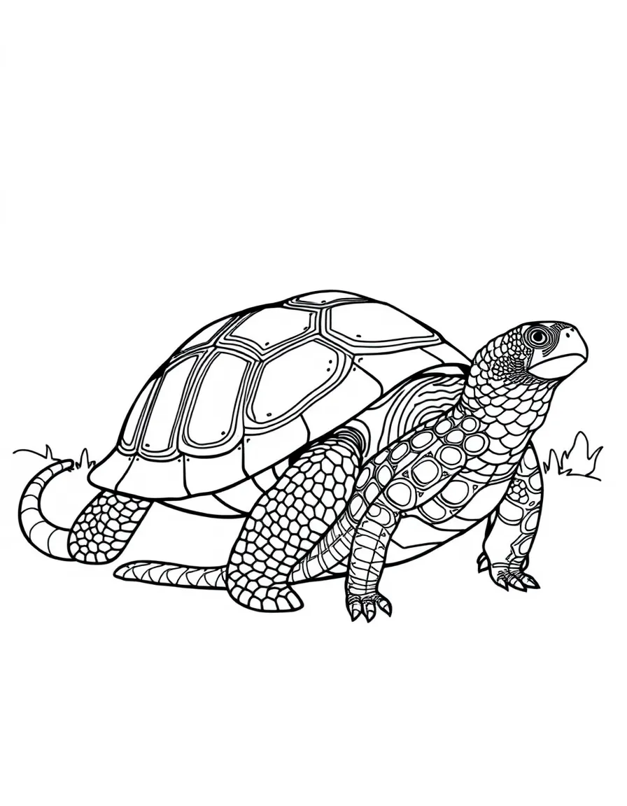 Galapagos giant tortoise with marine iguana