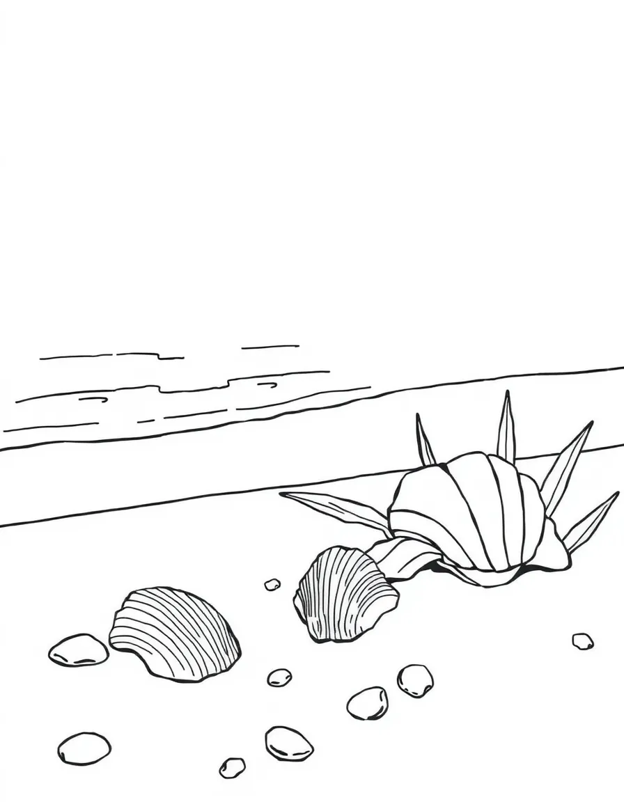 Bahamas pink sand beach with conch shells