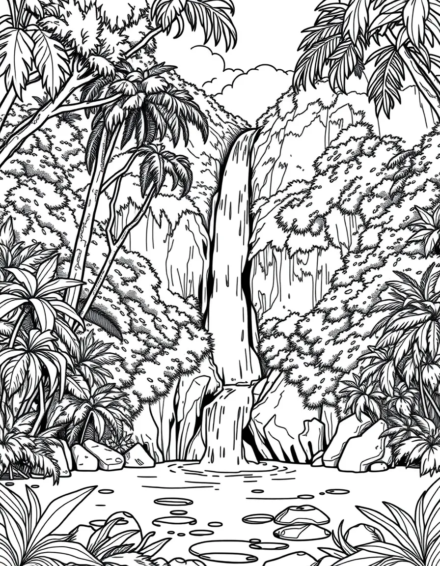 Puerto Rico El Yunque rainforest waterfall