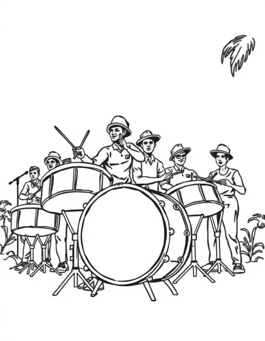 Trinidad steel drum band playing music