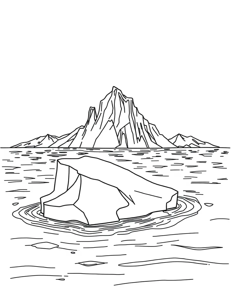 Greenland iceberg floating in arctic waters