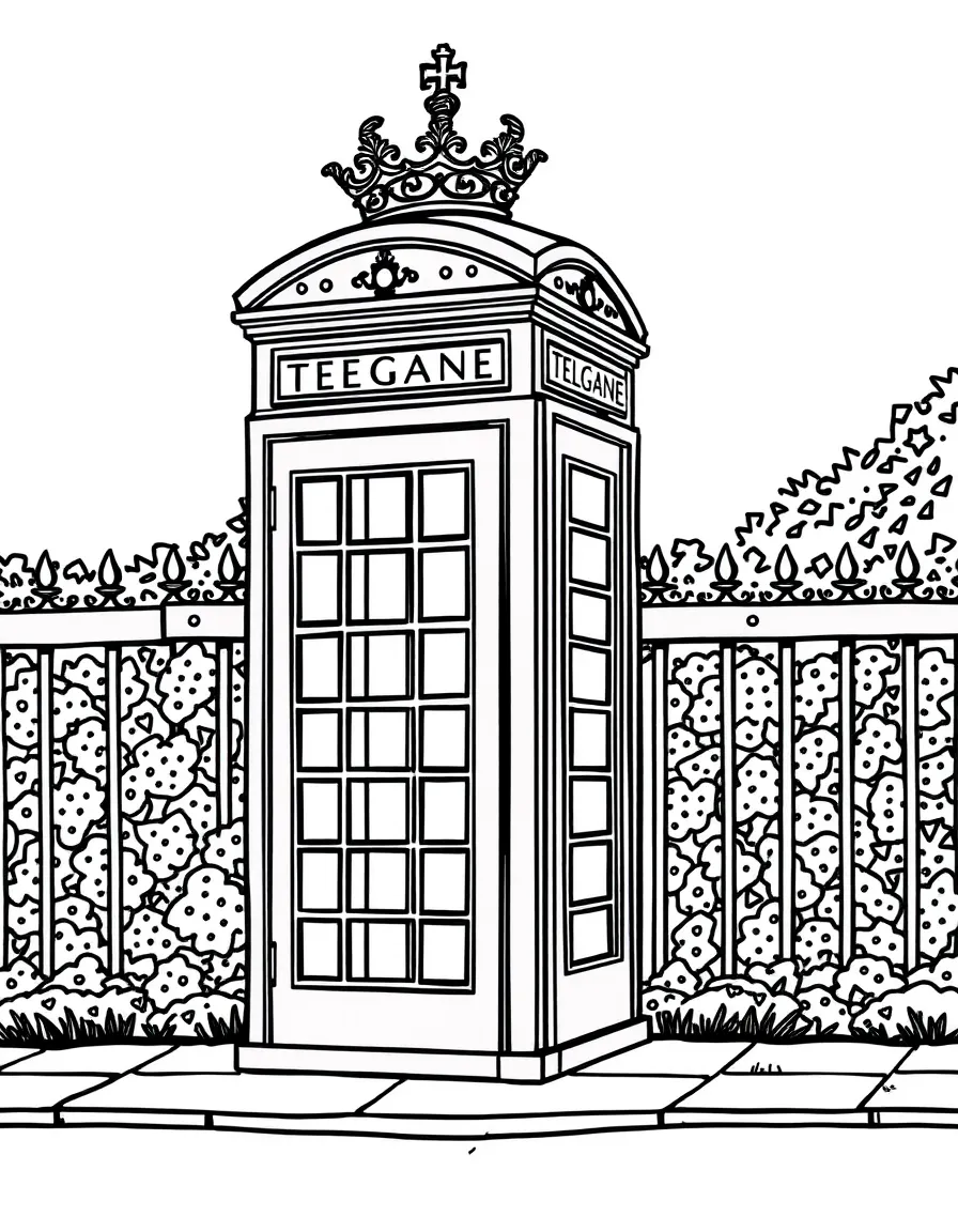 England red telephone booth and crown