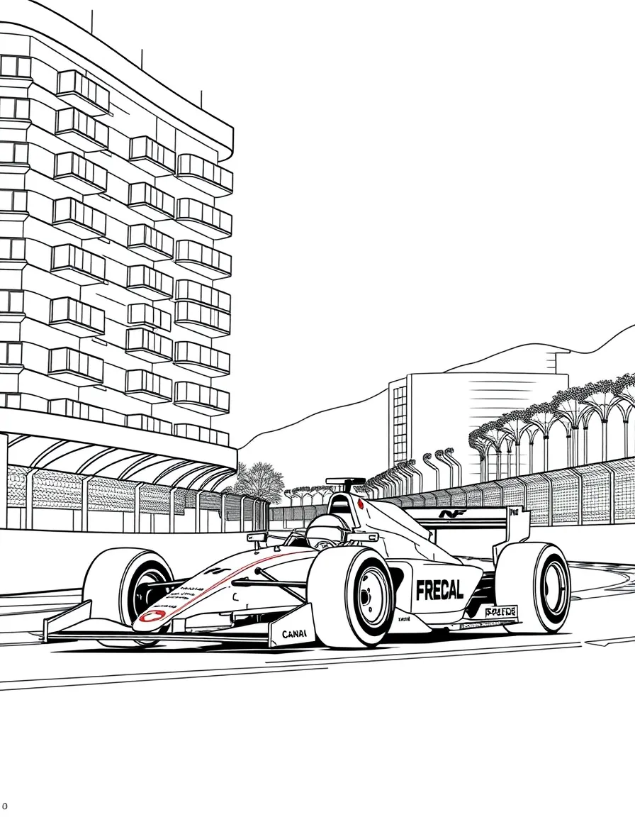 Monaco Formula 1 race car on circuit