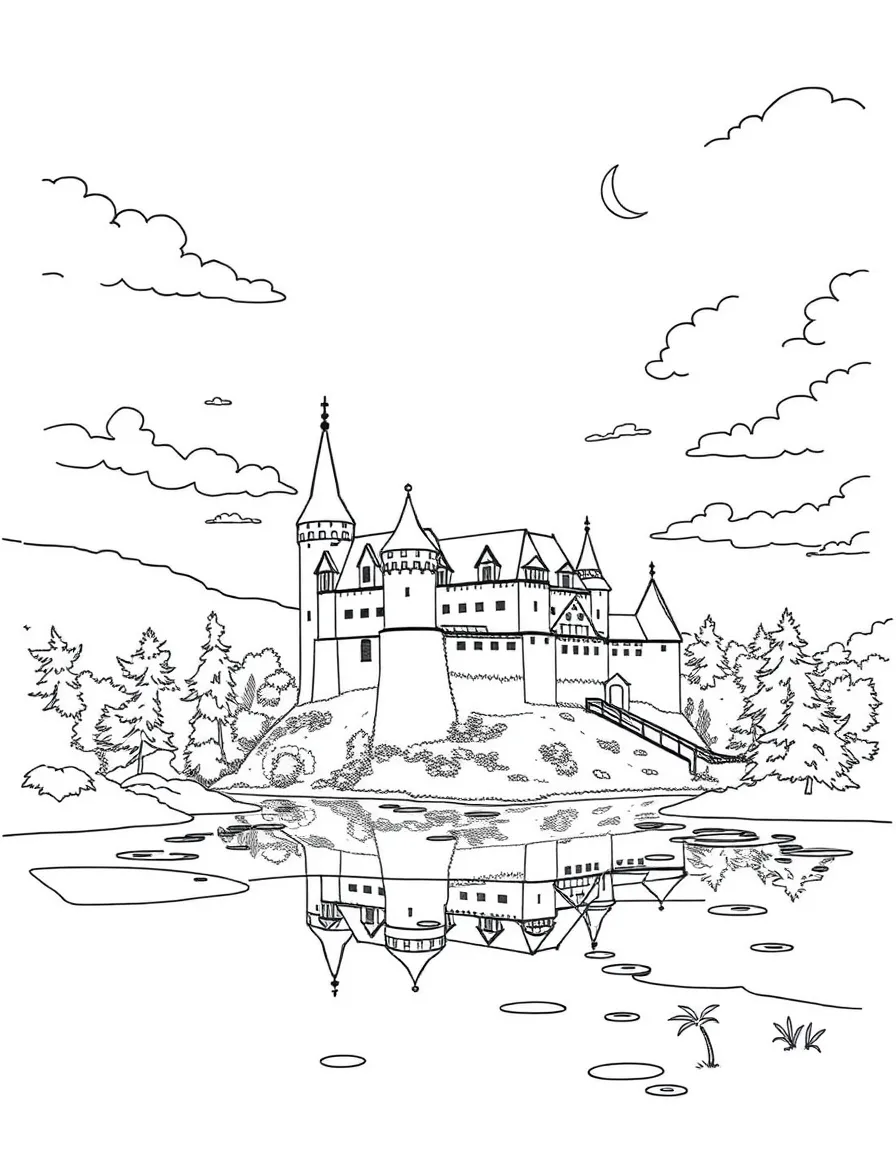 Lithuania medieval castle surrounded by lakes