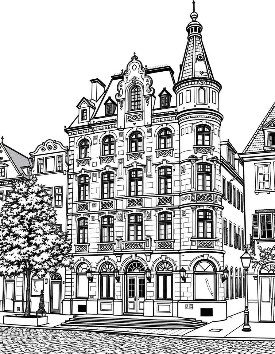 Latvia Art Nouveau building in old town