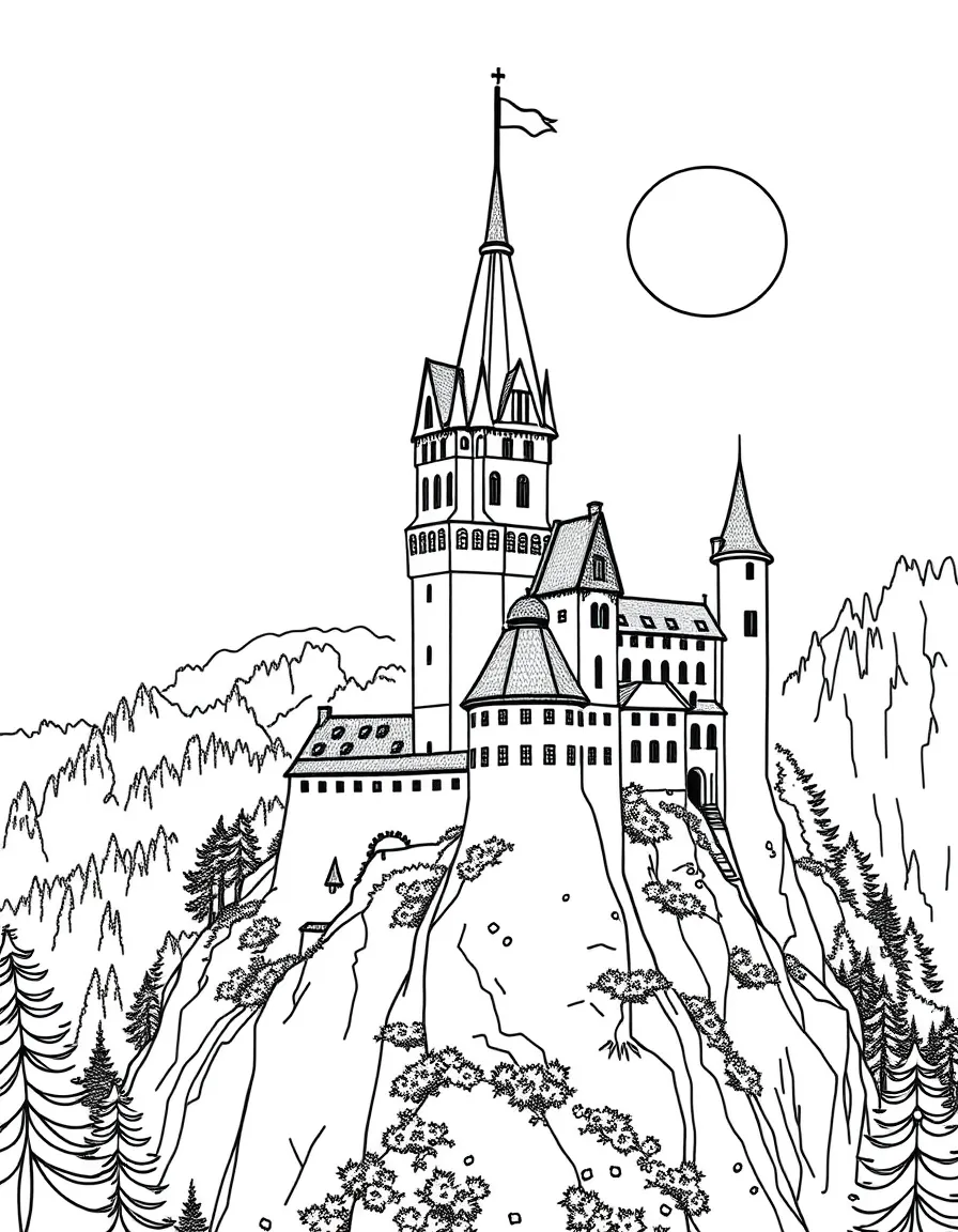 Liechtenstein fairy tale castle on cliff