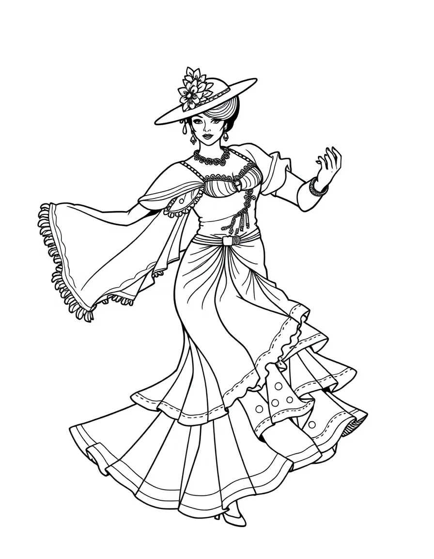 Spain flamenco dancer with castanets