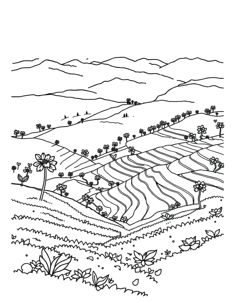 Rwanda thousand hills tea plantation terraces