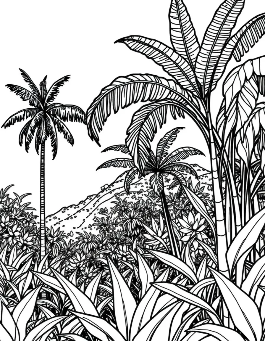 Comoros vanilla plantation on volcanic island