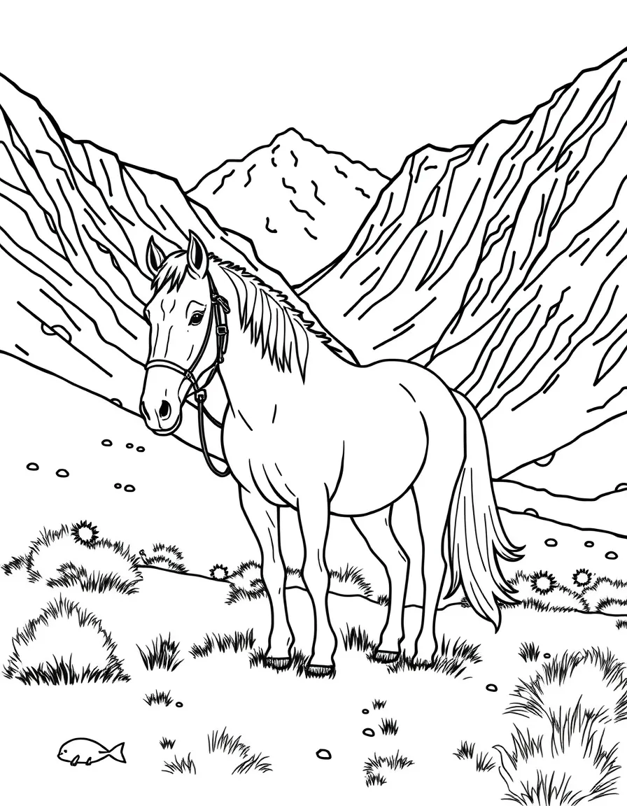Lesotho Basotho horseman in mountains