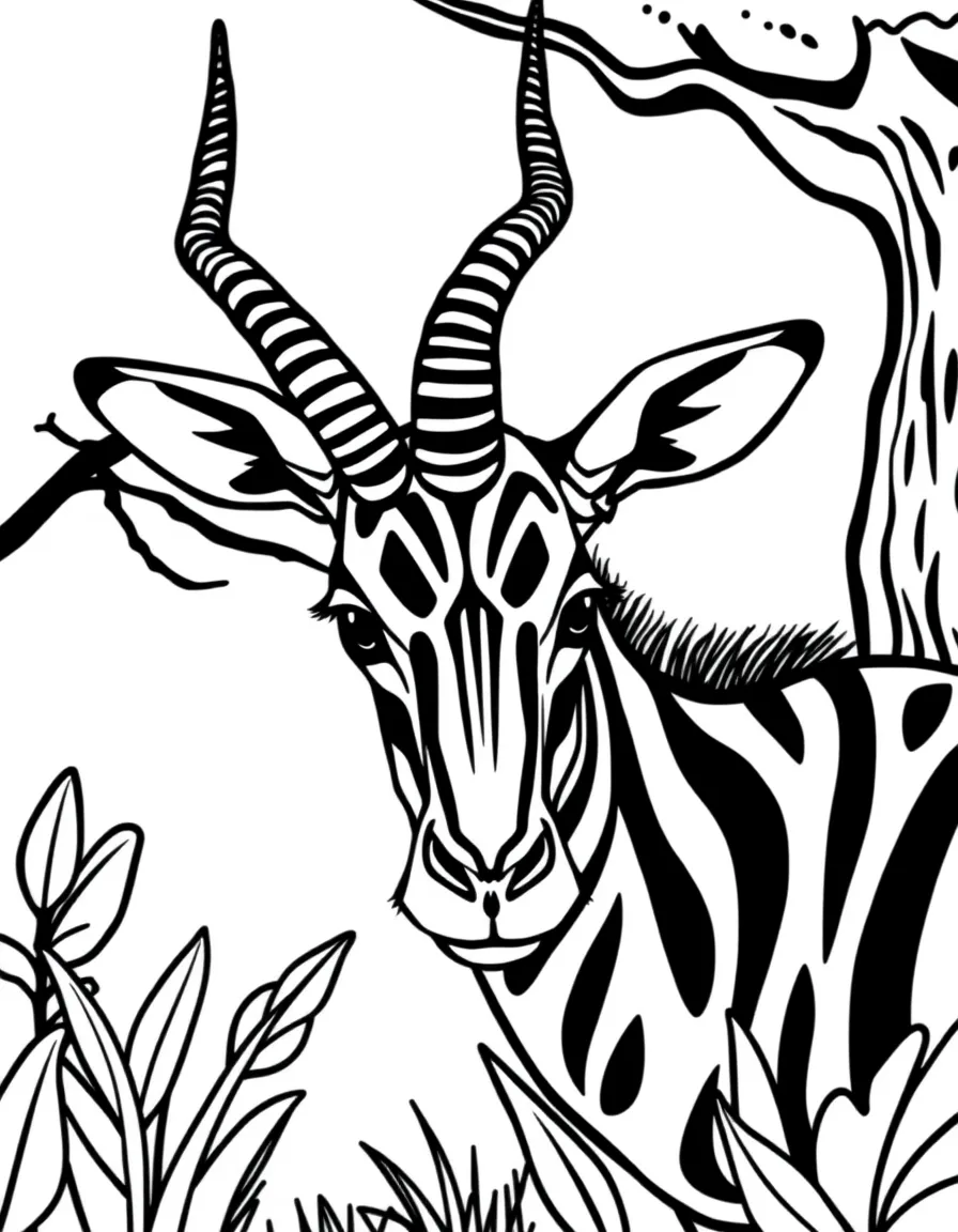Congo okapi forest antelope with stripes