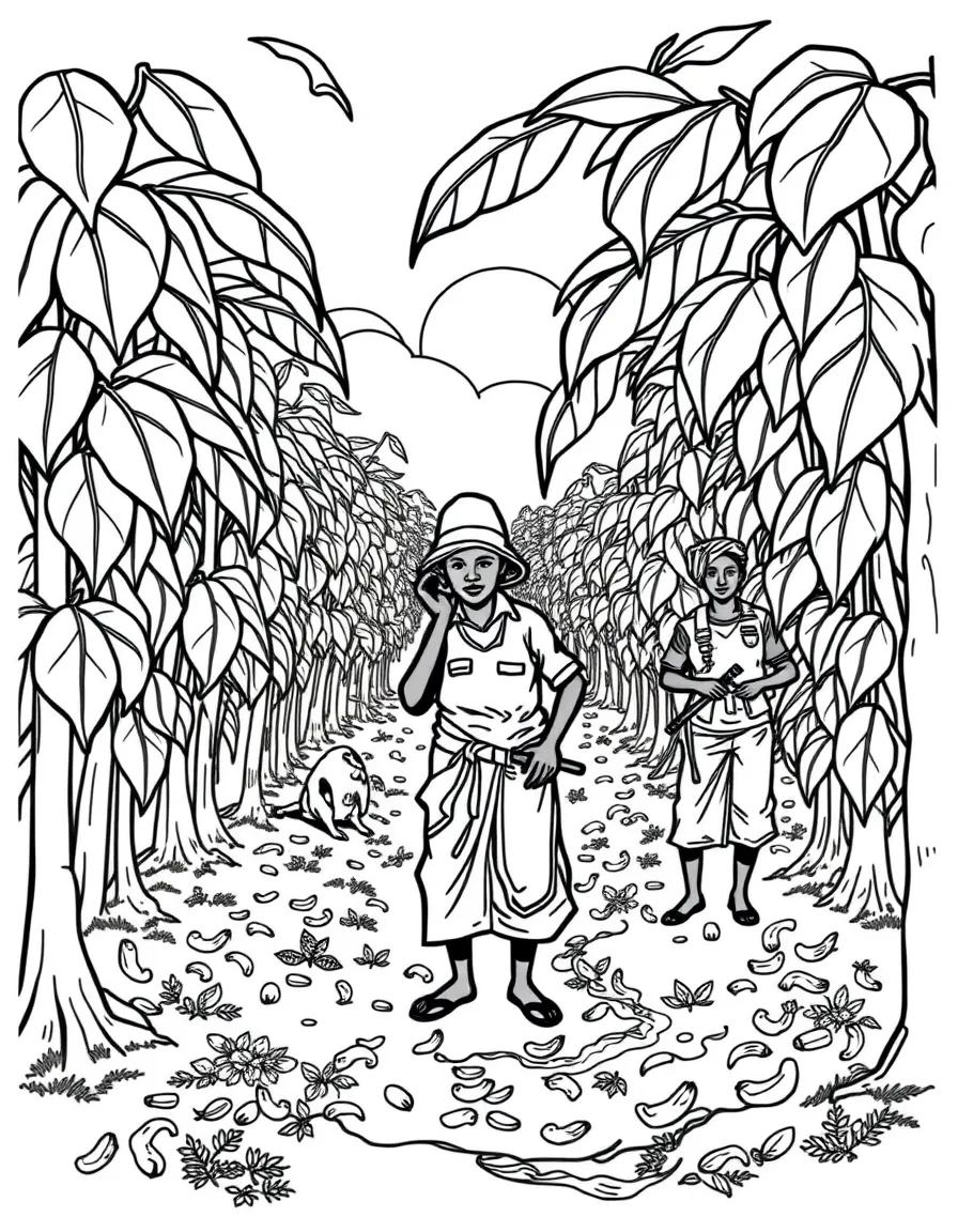 Guinea-Bissau cashew nut plantation workers