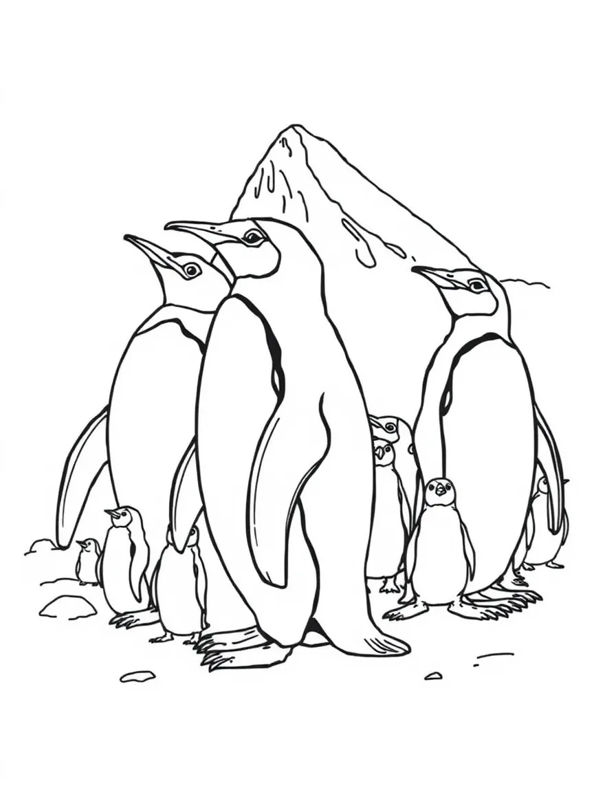 Bouvet Island penguin colony on remote island