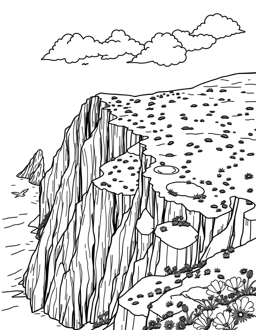 Tristan da Cunha potato patches on cliff