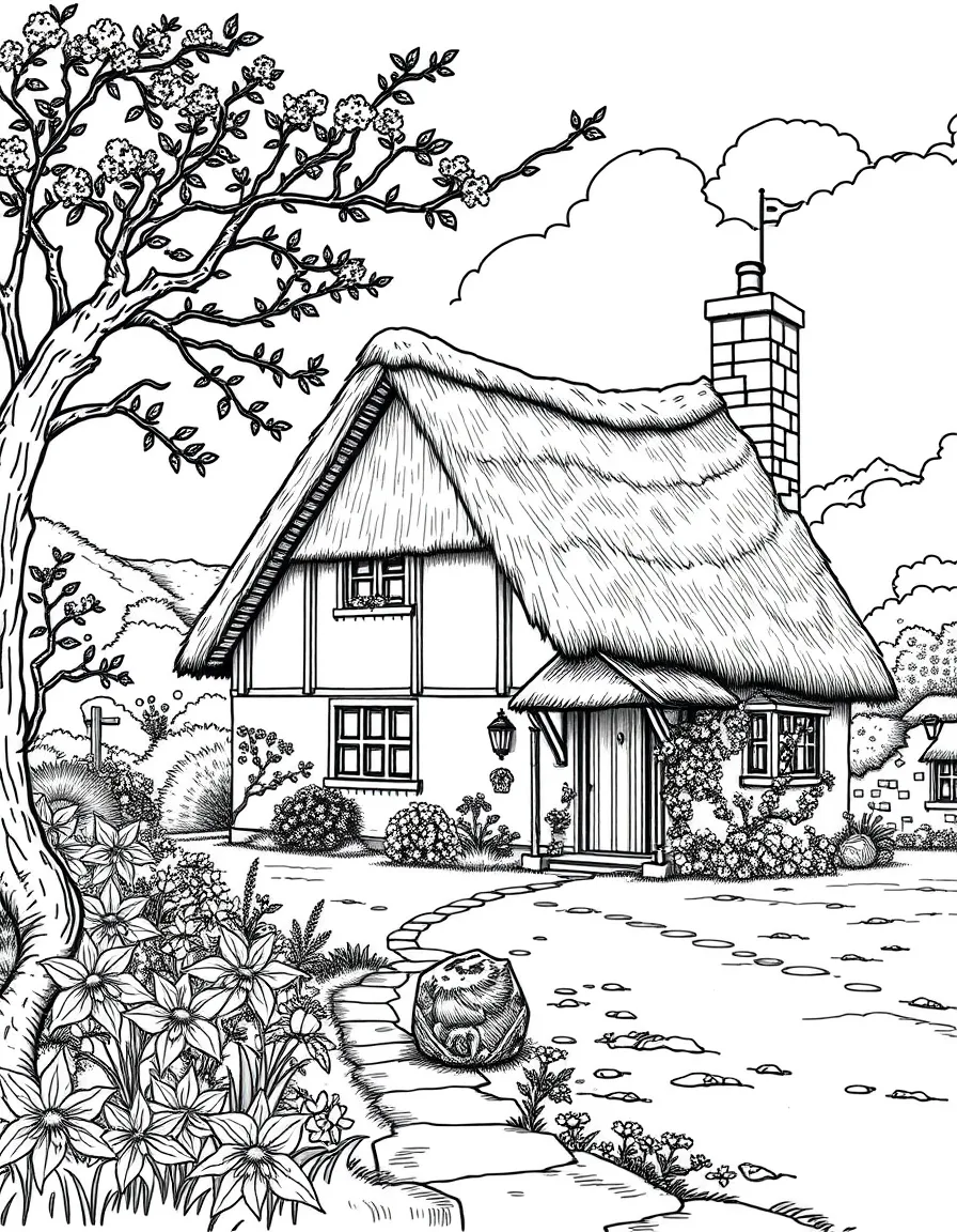 Nightingale Island traditional thatched cottage