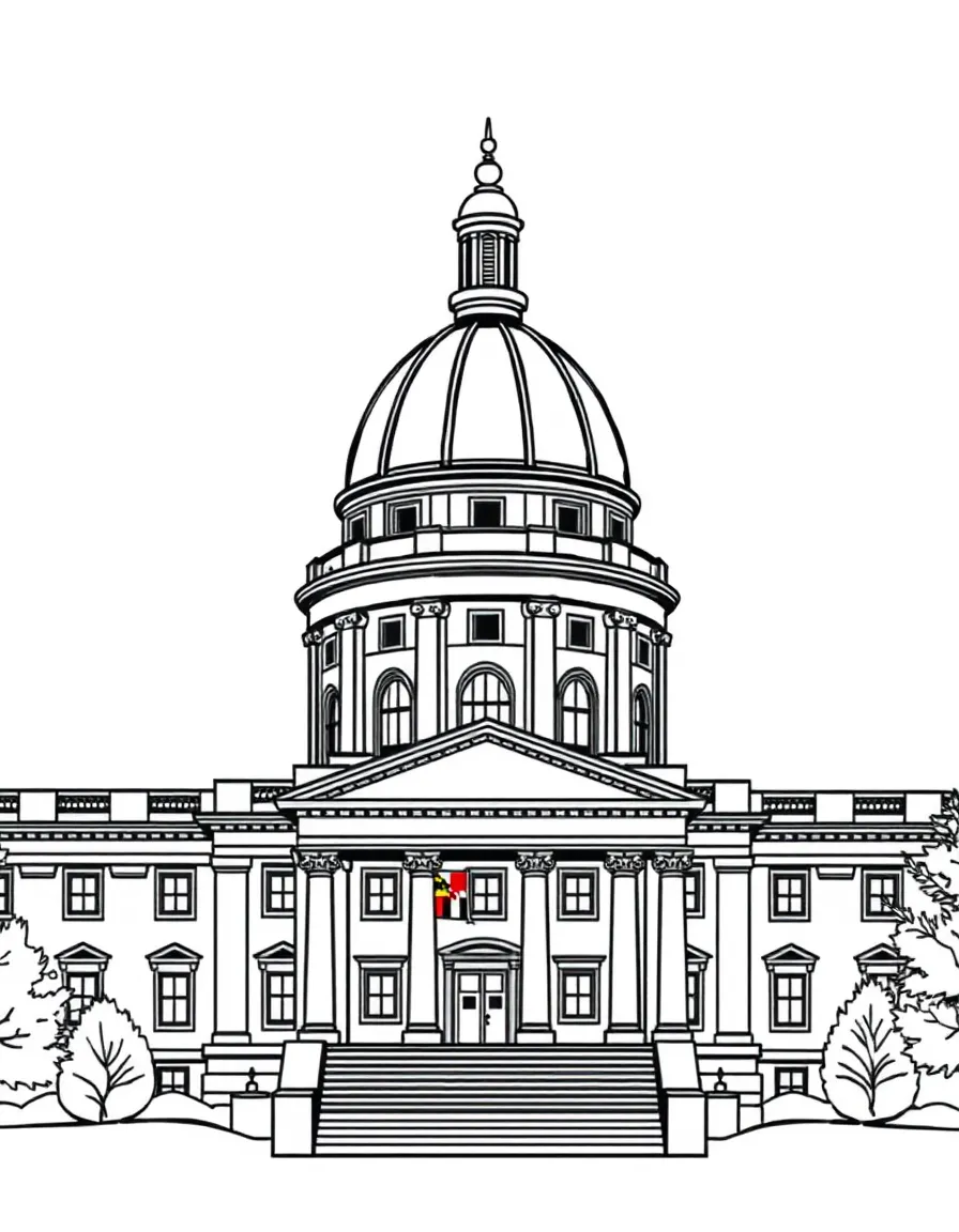 (Maryland) Maryland State House dome in Annapolis