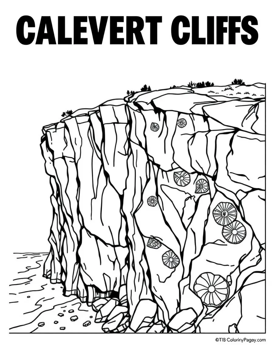 (Maryland) Calvert Cliffs with fossils embedded in the cliff face