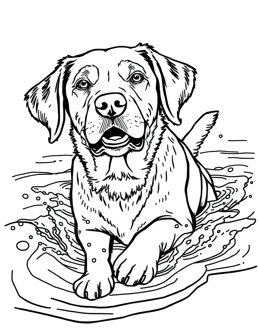 (Maryland) Chesapeake Bay retriever dog playing in water