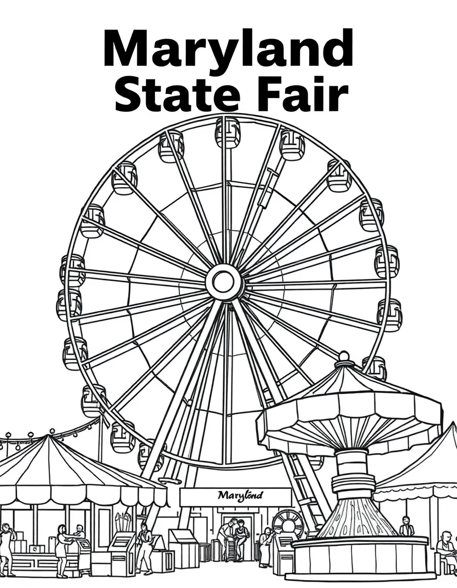 (Maryland) Maryland State Fair ferris wheel and carnival rides