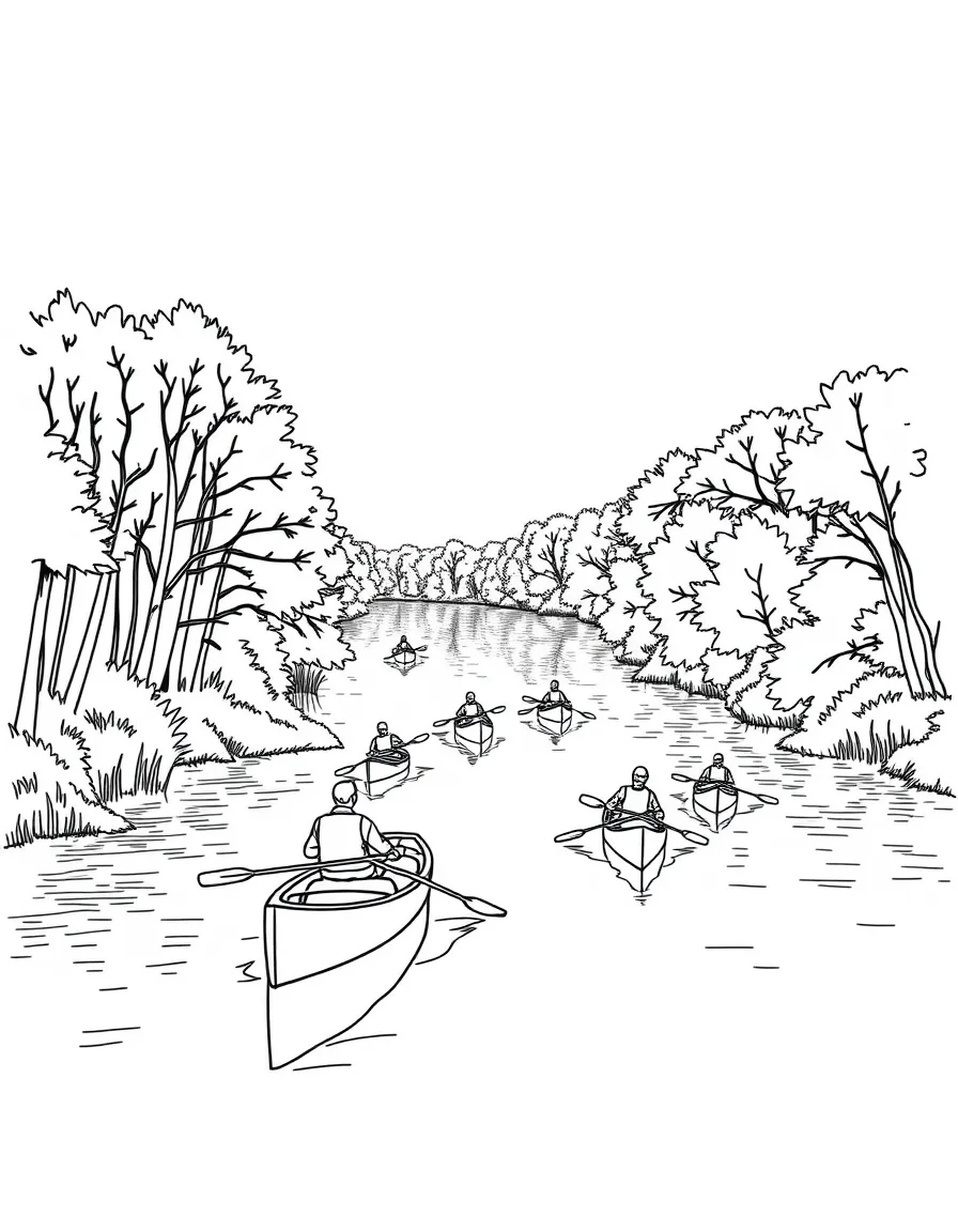 (Maryland) Patuxent River with canoes and kayaks