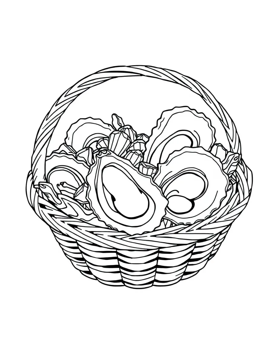(Maryland) Chesapeake Bay oyster shells in a basket