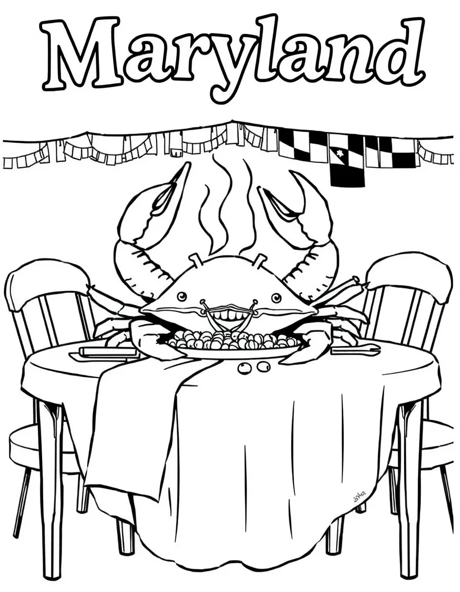 (Maryland) Maryland crab feast table setting with mallets and bibs