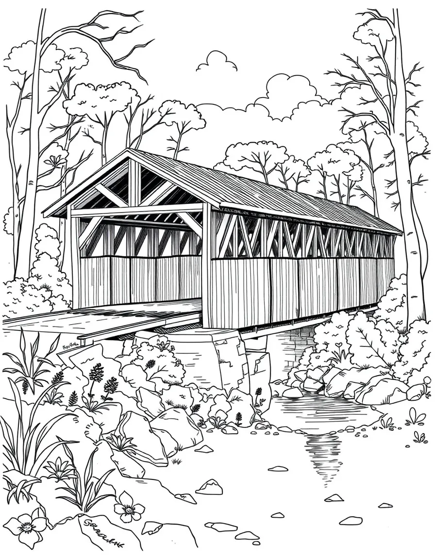 (Maryland) Patapsco Valley State Park covered railroad bridge