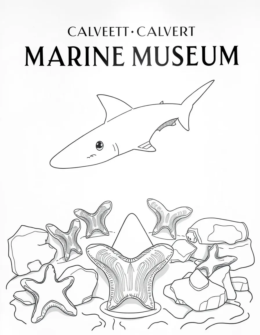 (Maryland) Calvert Marine Museum with fossil shark teeth display