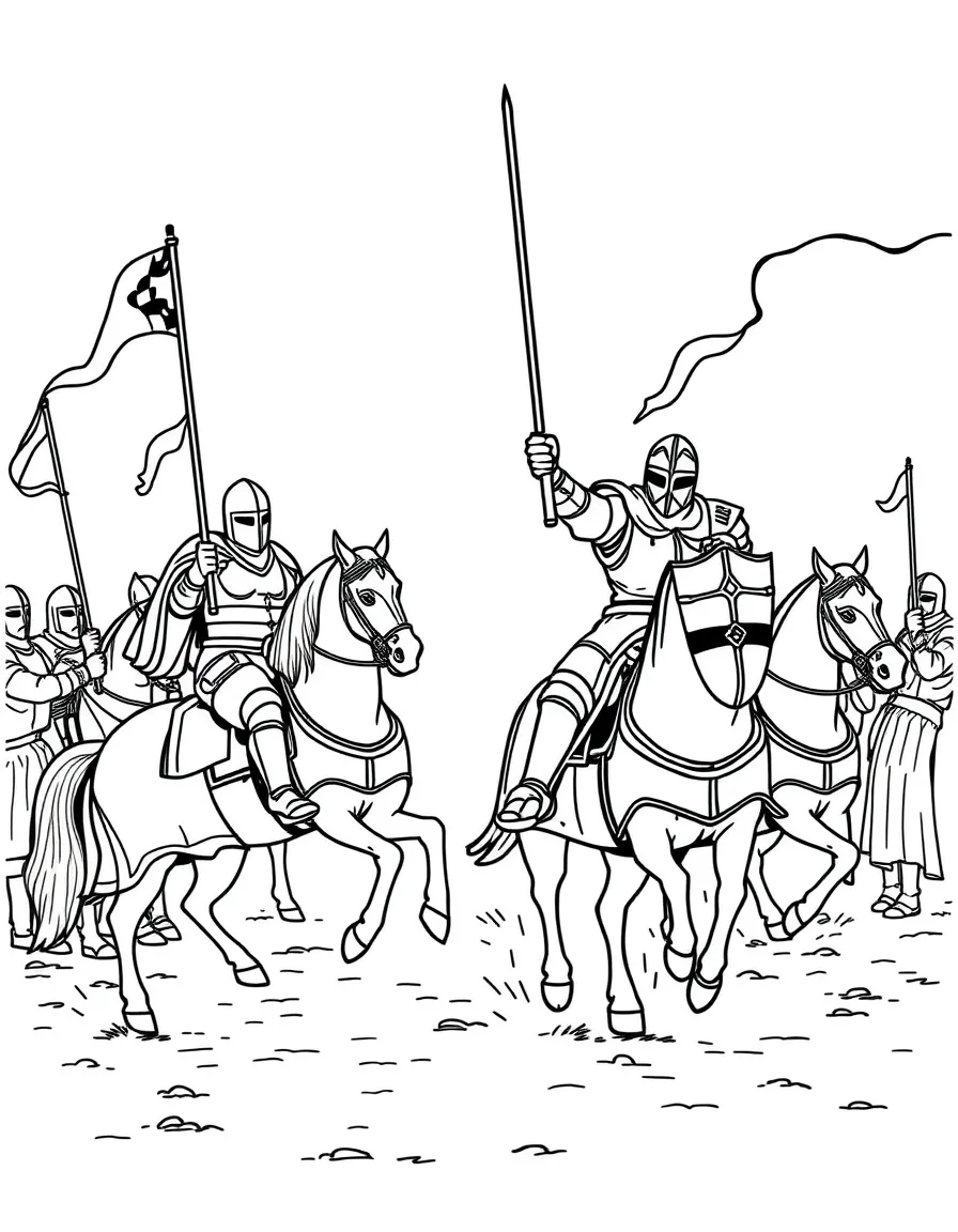 (Maryland) Maryland jousting tournament with knights on horseback