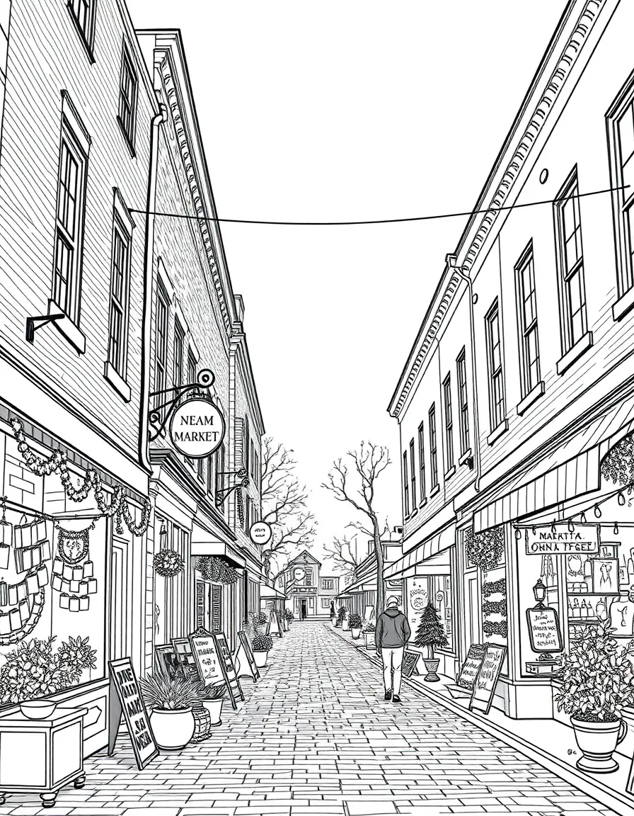 (Maryland) Historic New Market main street with antique shops