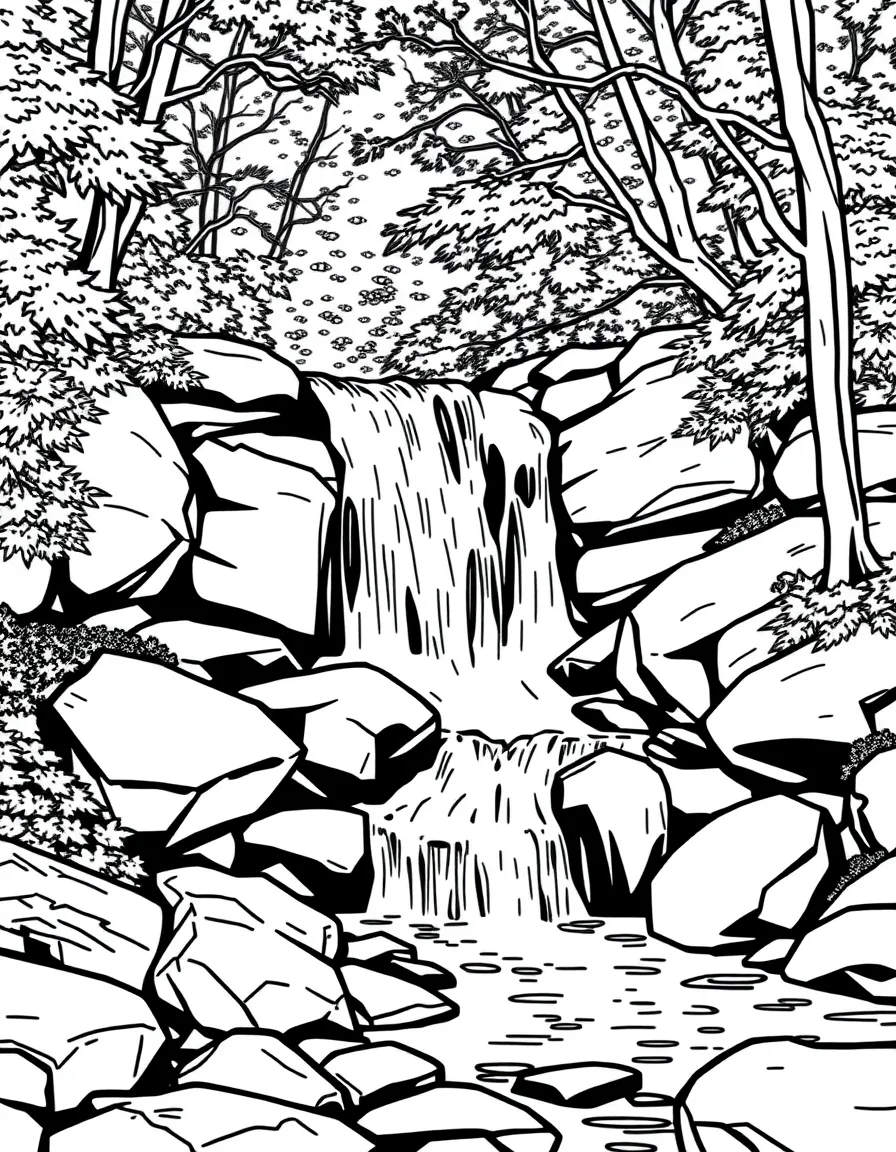 (Maryland) Cunningham Falls cascading over rocks