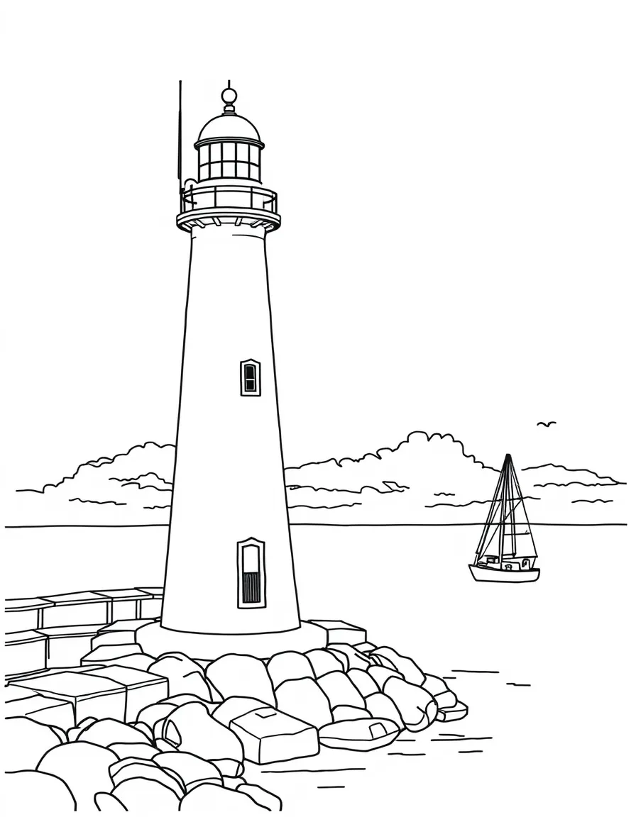 (Maryland) Historic Havre de Grace lighthouse and harbor