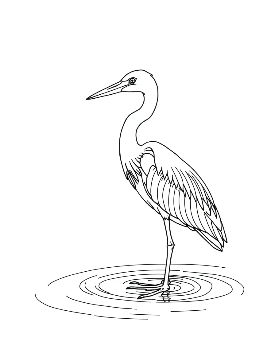 (Maryland) Chesapeake Bay blue heron standing in shallow water