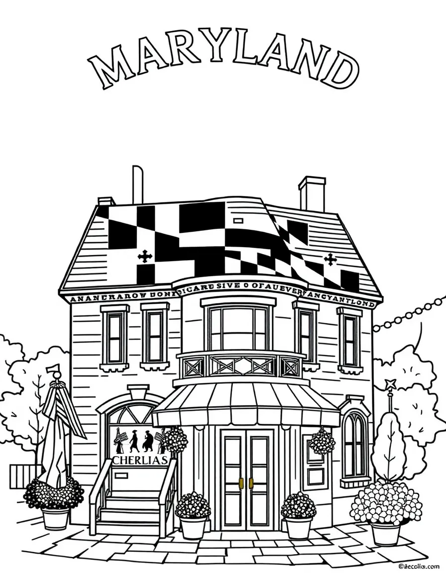 (Maryland) Annapolis State Circle with Maryland Inn