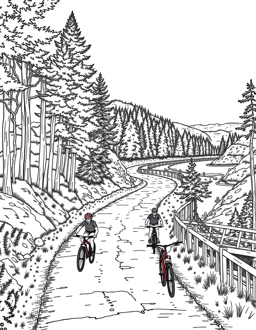 (Maryland) Great Allegheny Passage trail with cyclists
