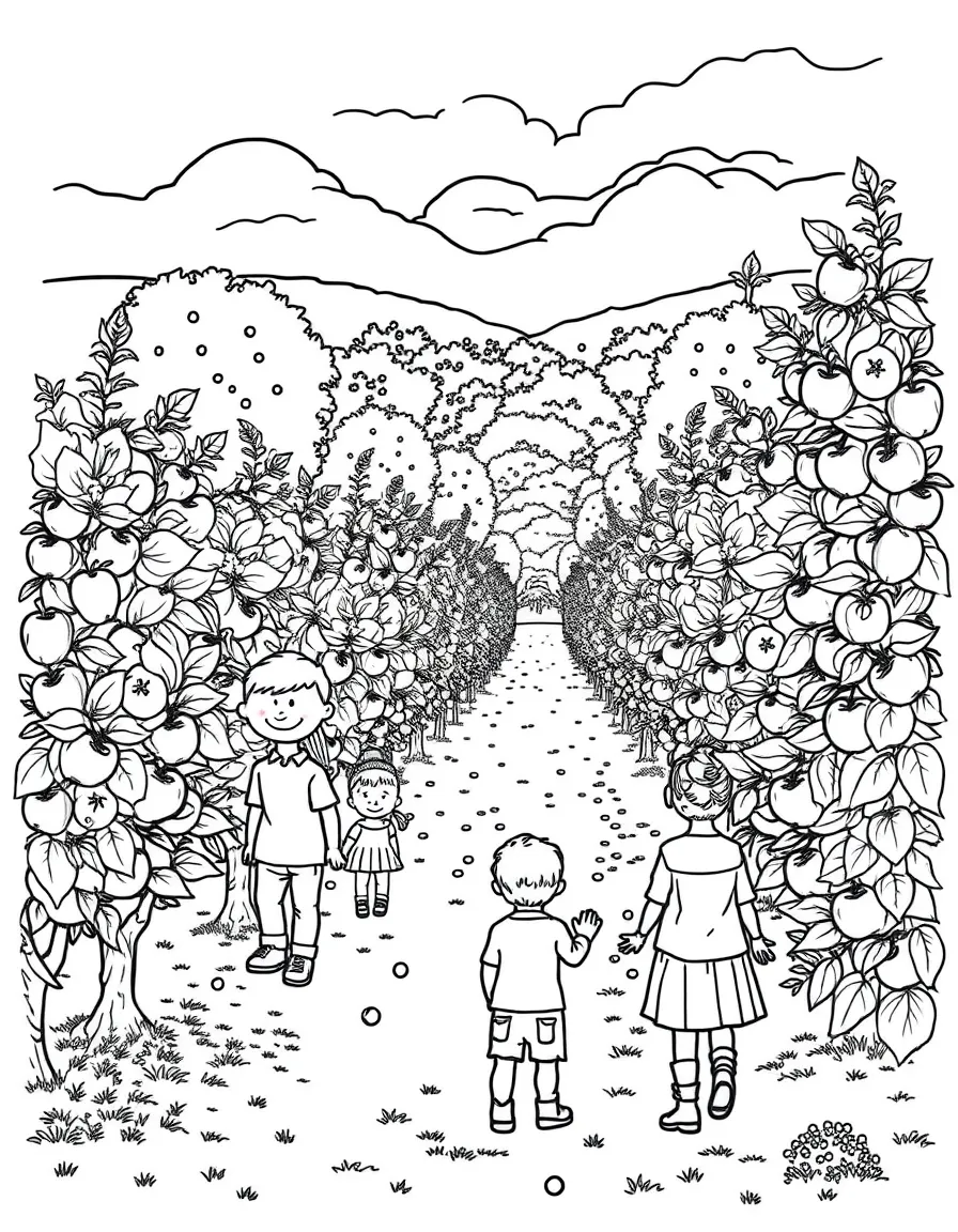 (Maryland) Maryland apple orchards in autumn with families picking fruit