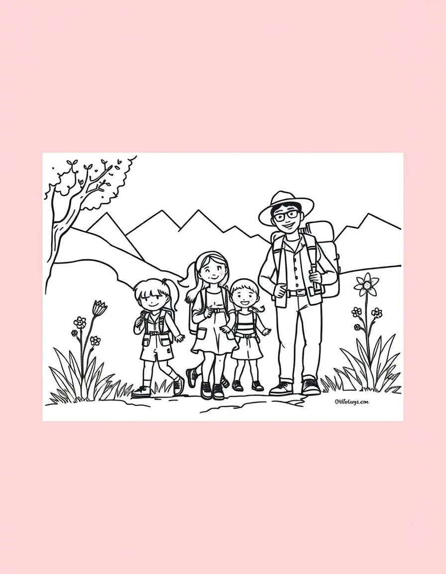(family) Family going on a nature hike