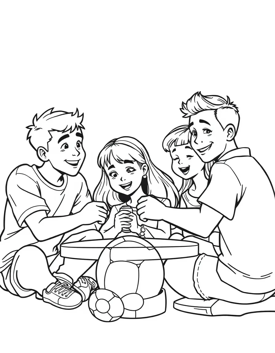 (family) Family having a game tournament