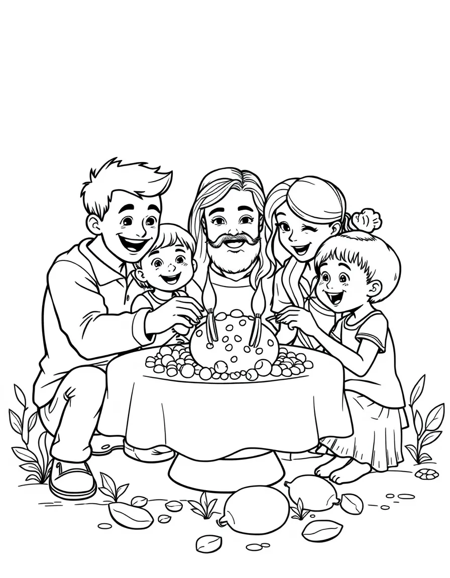 (family) Family playing hot potato