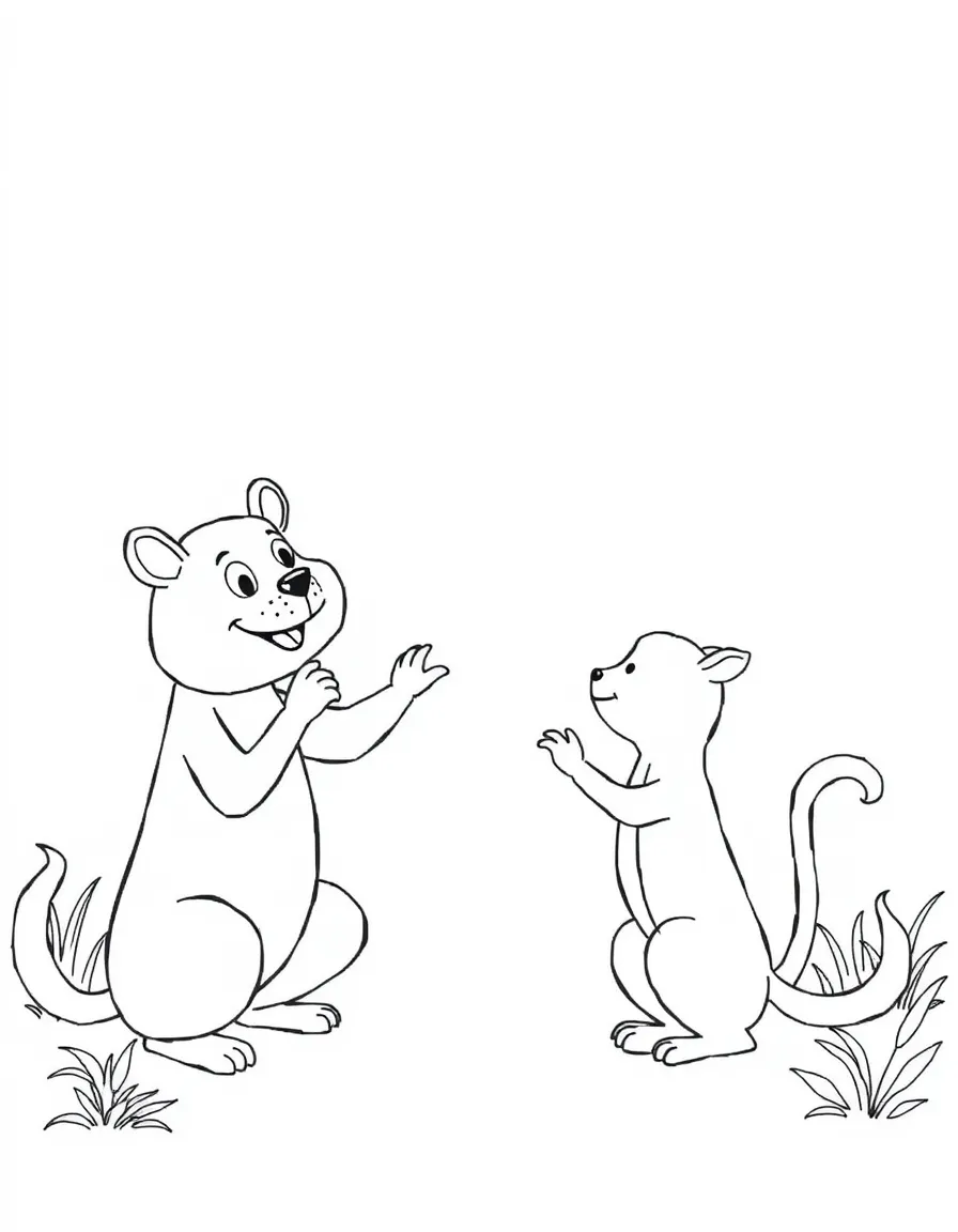 (family) Family playing animal charades
